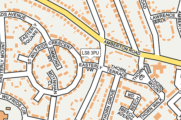 LS8 3PU map - OS OpenMap – Local (Ordnance Survey)
