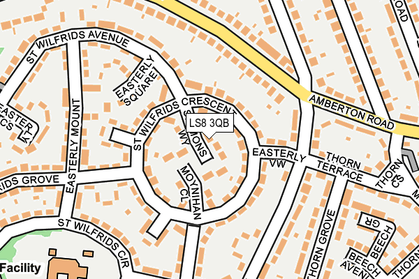 LS8 3QB map - OS OpenMap – Local (Ordnance Survey)