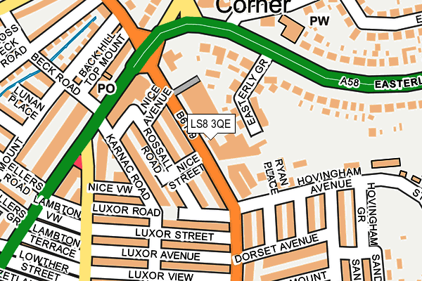 LS8 3QE map - OS OpenMap – Local (Ordnance Survey)
