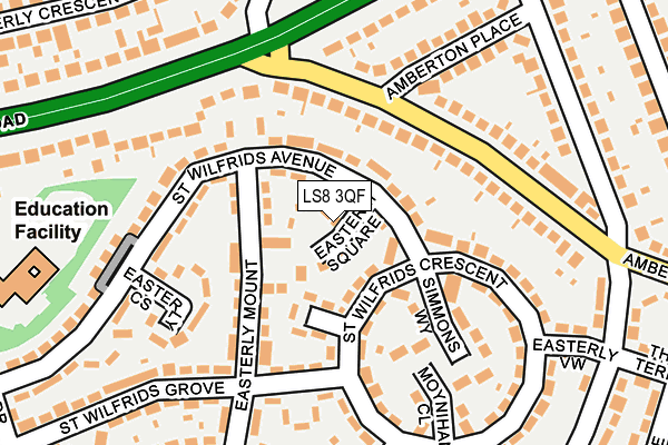 LS8 3QF map - OS OpenMap – Local (Ordnance Survey)