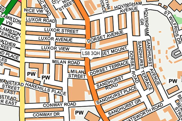 LS8 3QH map - OS OpenMap – Local (Ordnance Survey)