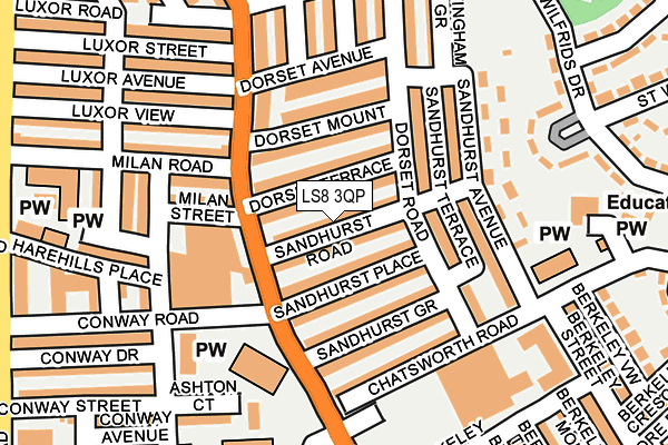 LS8 3QP map - OS OpenMap – Local (Ordnance Survey)