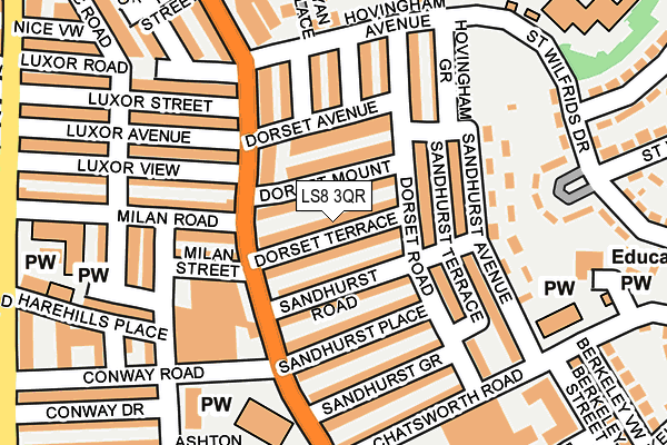 LS8 3QR map - OS OpenMap – Local (Ordnance Survey)