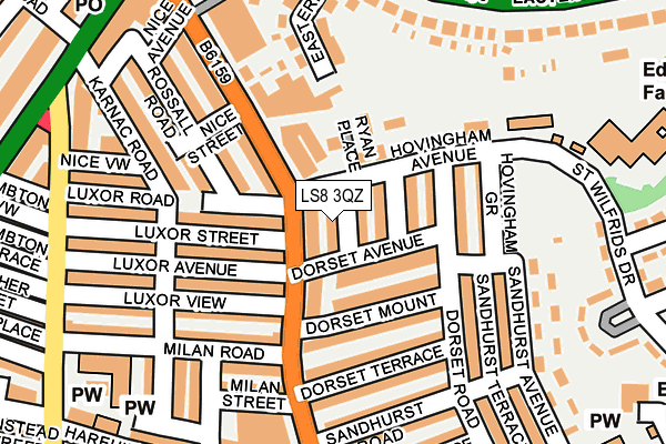 LS8 3QZ map - OS OpenMap – Local (Ordnance Survey)