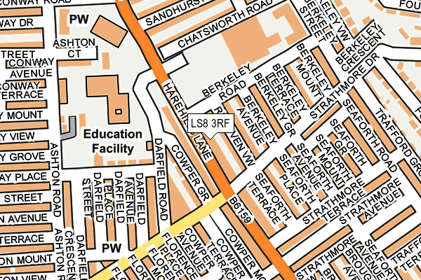 LS8 3RF map - OS OpenMap – Local (Ordnance Survey)