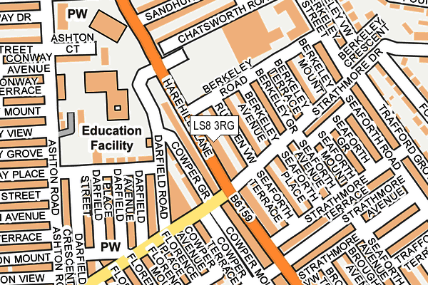 LS8 3RG map - OS OpenMap – Local (Ordnance Survey)