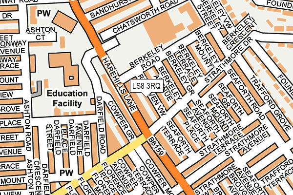 LS8 3RQ map - OS OpenMap – Local (Ordnance Survey)