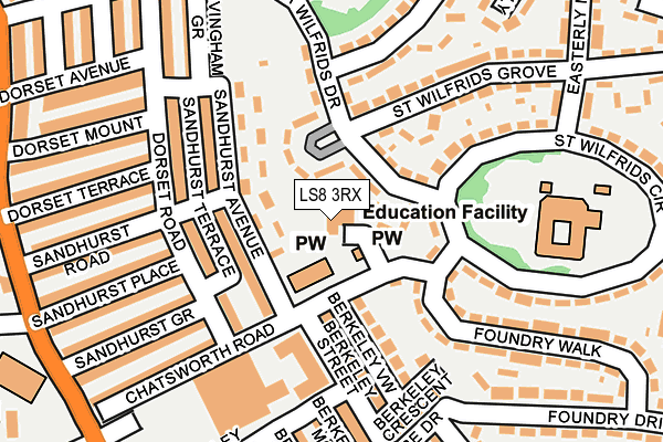 LS8 3RX map - OS OpenMap – Local (Ordnance Survey)