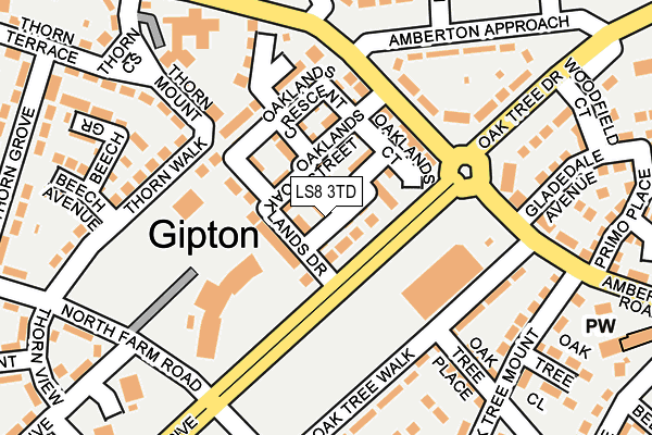 LS8 3TD map - OS OpenMap – Local (Ordnance Survey)