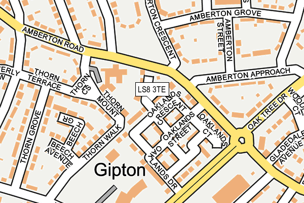 LS8 3TE map - OS OpenMap – Local (Ordnance Survey)