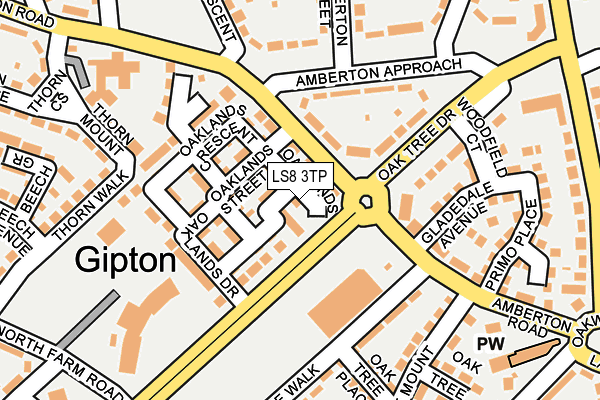 LS8 3TP map - OS OpenMap – Local (Ordnance Survey)