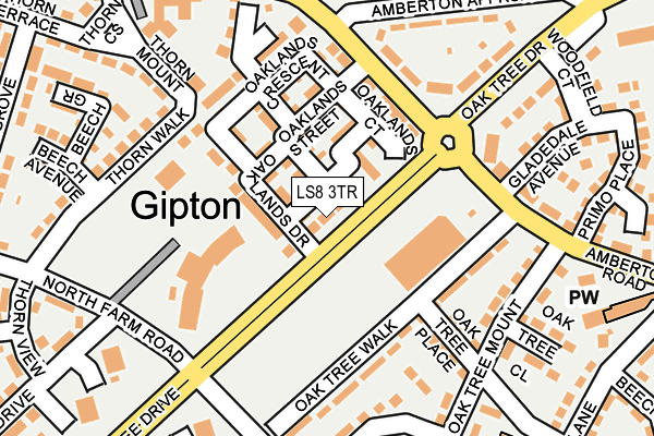 LS8 3TR map - OS OpenMap – Local (Ordnance Survey)