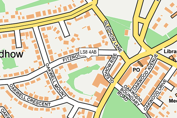 LS8 4AB map - OS OpenMap – Local (Ordnance Survey)