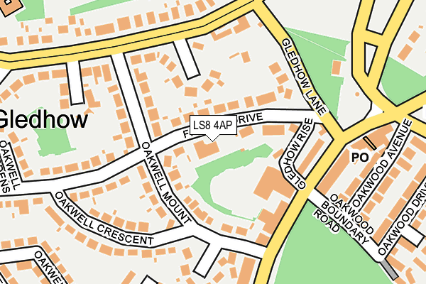LS8 4AP map - OS OpenMap – Local (Ordnance Survey)