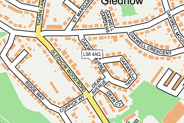 LS8 4AQ map - OS OpenMap – Local (Ordnance Survey)