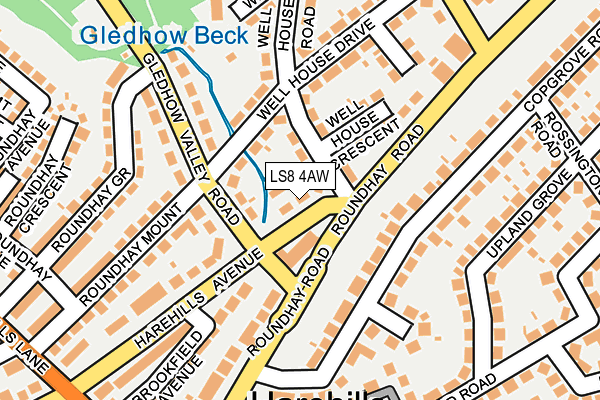 LS8 4AW map - OS OpenMap – Local (Ordnance Survey)