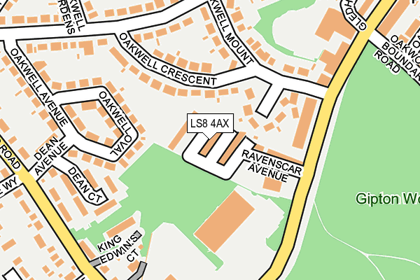 LS8 4AX map - OS OpenMap – Local (Ordnance Survey)