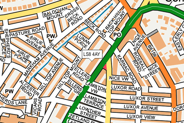 LS8 4AY map - OS OpenMap – Local (Ordnance Survey)