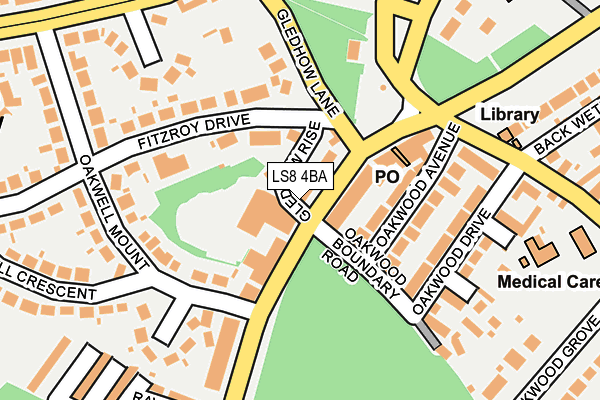 LS8 4BA map - OS OpenMap – Local (Ordnance Survey)