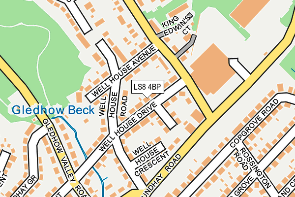 LS8 4BP map - OS OpenMap – Local (Ordnance Survey)