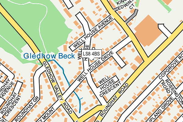 LS8 4BS map - OS OpenMap – Local (Ordnance Survey)