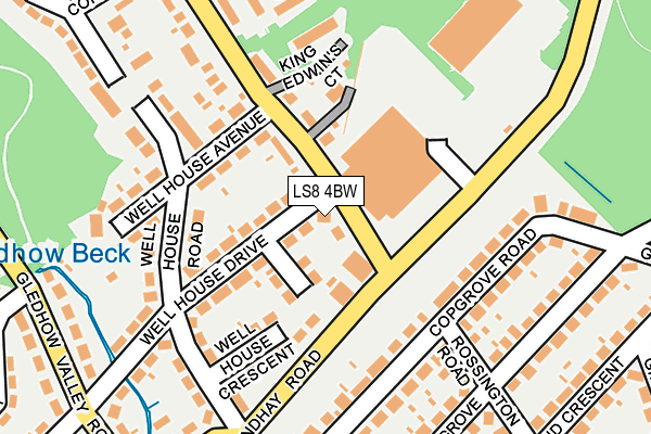 LS8 4BW map - OS OpenMap – Local (Ordnance Survey)