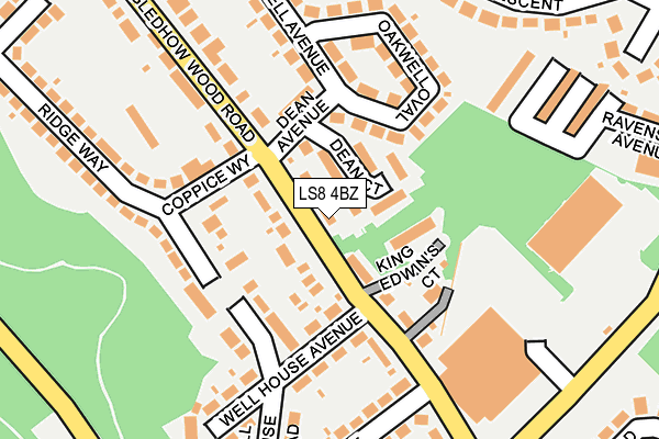 LS8 4BZ map - OS OpenMap – Local (Ordnance Survey)