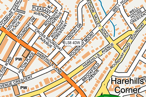 LS8 4DW map - OS OpenMap – Local (Ordnance Survey)