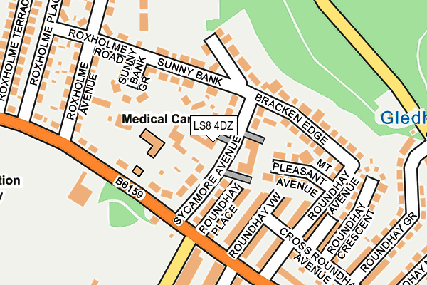 LS8 4DZ map - OS OpenMap – Local (Ordnance Survey)