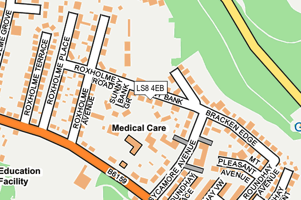 LS8 4EB map - OS OpenMap – Local (Ordnance Survey)