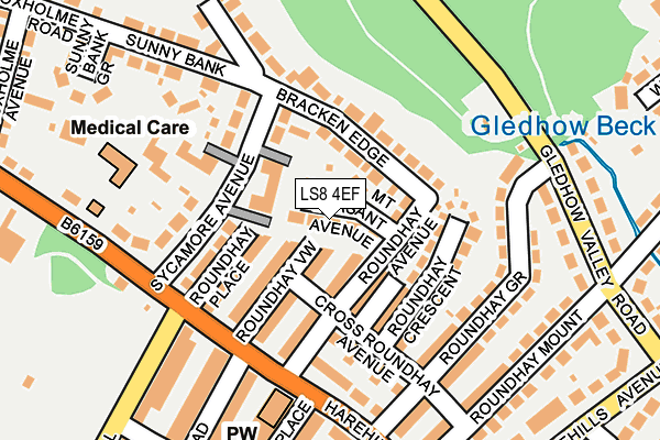 LS8 4EF map - OS OpenMap – Local (Ordnance Survey)