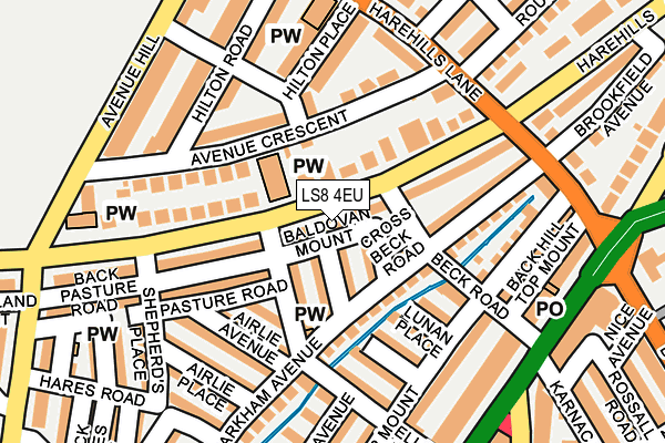 LS8 4EU map - OS OpenMap – Local (Ordnance Survey)