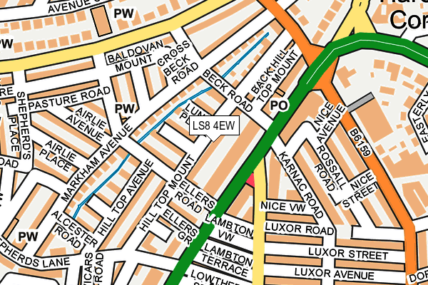 LS8 4EW map - OS OpenMap – Local (Ordnance Survey)