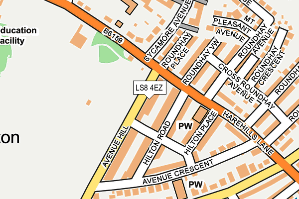 LS8 4EZ map - OS OpenMap – Local (Ordnance Survey)