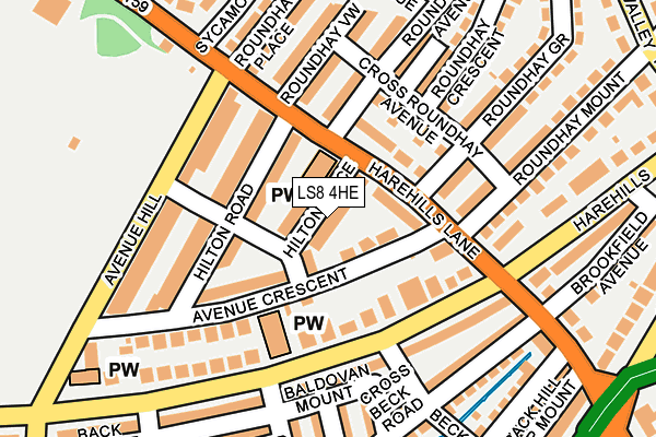 LS8 4HE map - OS OpenMap – Local (Ordnance Survey)