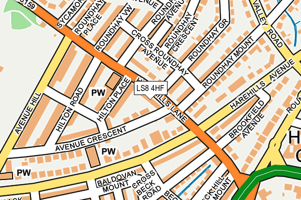 LS8 4HF map - OS OpenMap – Local (Ordnance Survey)