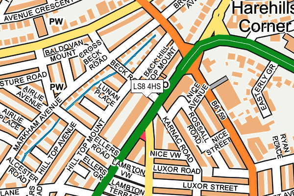 LS8 4HS map - OS OpenMap – Local (Ordnance Survey)