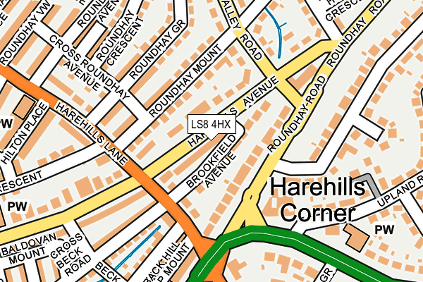 LS8 4HX map - OS OpenMap – Local (Ordnance Survey)
