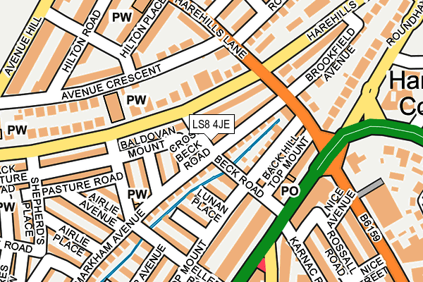 LS8 4JE map - OS OpenMap – Local (Ordnance Survey)