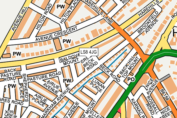 LS8 4JG map - OS OpenMap – Local (Ordnance Survey)