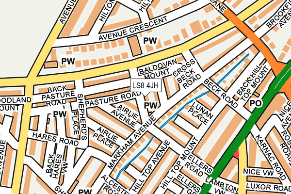 LS8 4JH map - OS OpenMap – Local (Ordnance Survey)