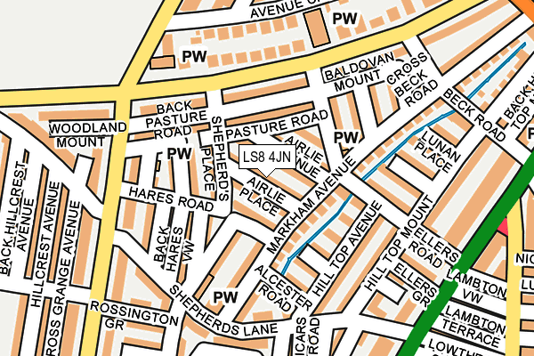 LS8 4JN map - OS OpenMap – Local (Ordnance Survey)