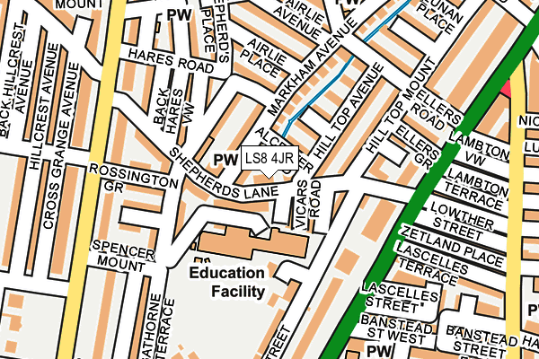 LS8 4JR map - OS OpenMap – Local (Ordnance Survey)