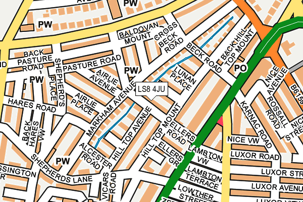 LS8 4JU map - OS OpenMap – Local (Ordnance Survey)