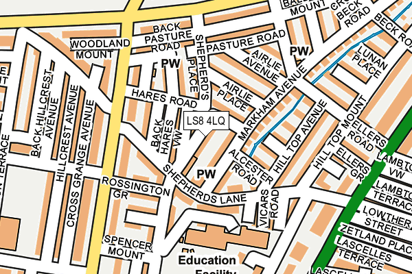 LS8 4LQ map - OS OpenMap – Local (Ordnance Survey)