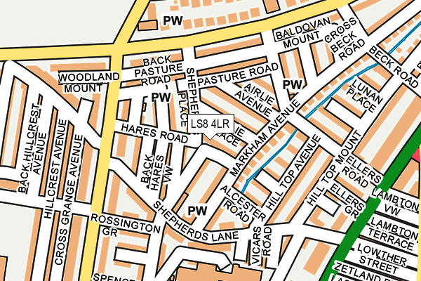 LS8 4LR map - OS OpenMap – Local (Ordnance Survey)
