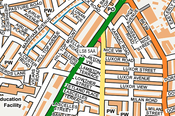 LS8 5AA map - OS OpenMap – Local (Ordnance Survey)