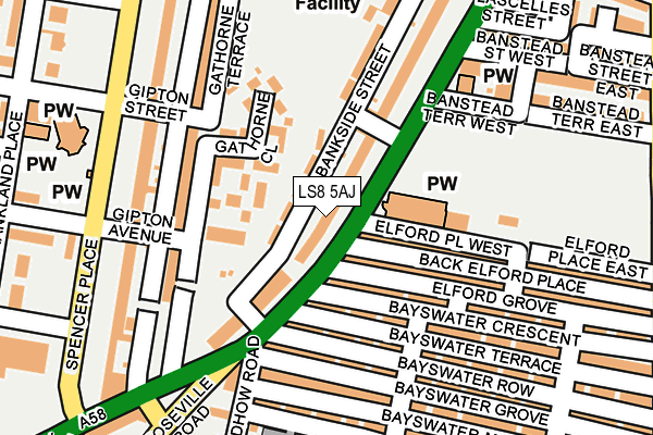 LS8 5AJ map - OS OpenMap – Local (Ordnance Survey)