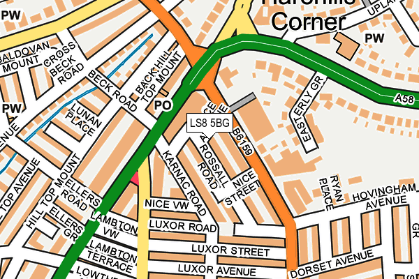 LS8 5BG map - OS OpenMap – Local (Ordnance Survey)