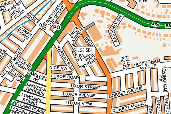 LS8 5BH map - OS OpenMap – Local (Ordnance Survey)